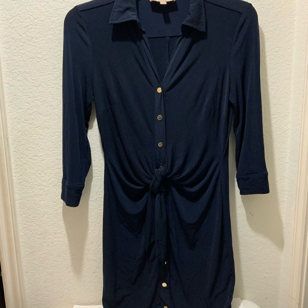 Philosophy size small Black Golen Snap Front with Knotted Tie Waist MSRP $98